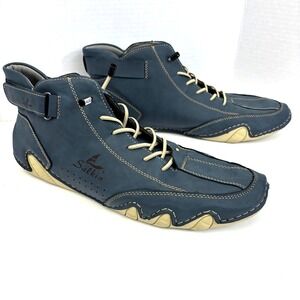 Salkin Lightweight Barefoot Shoes Mens 13 (47) Blue Lace Up High Top Comfort